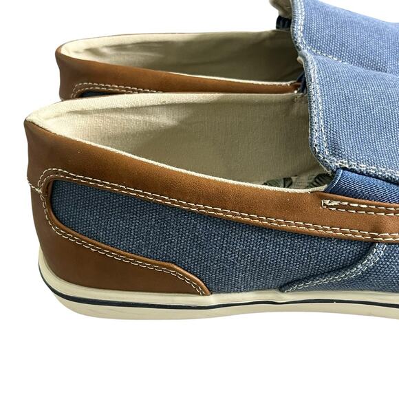 Tommy Bahama Costa Venetian Loafer Men\'s 10 D Canvas Leather Slip On Casual Blue main image 6